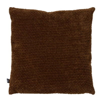 Kussen geblokt klein - bruin - 45x45 cm