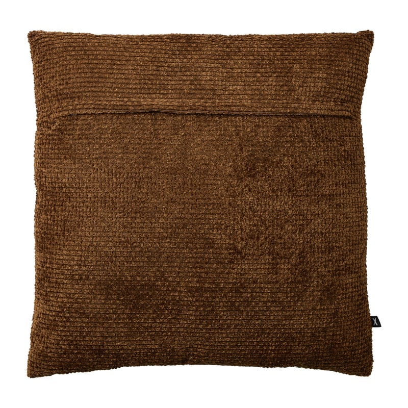 Kussen geblokt groot - bruin - 60x60 cm 