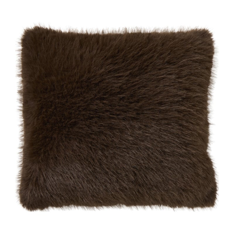 Kussen harig - bruin - 45x45 cm