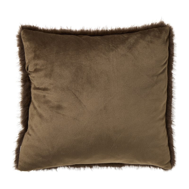 Kussen harig - bruin - 45x45 cm