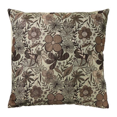 Kussen herfstprint jacquard - bruin/beige - 45x45 cm