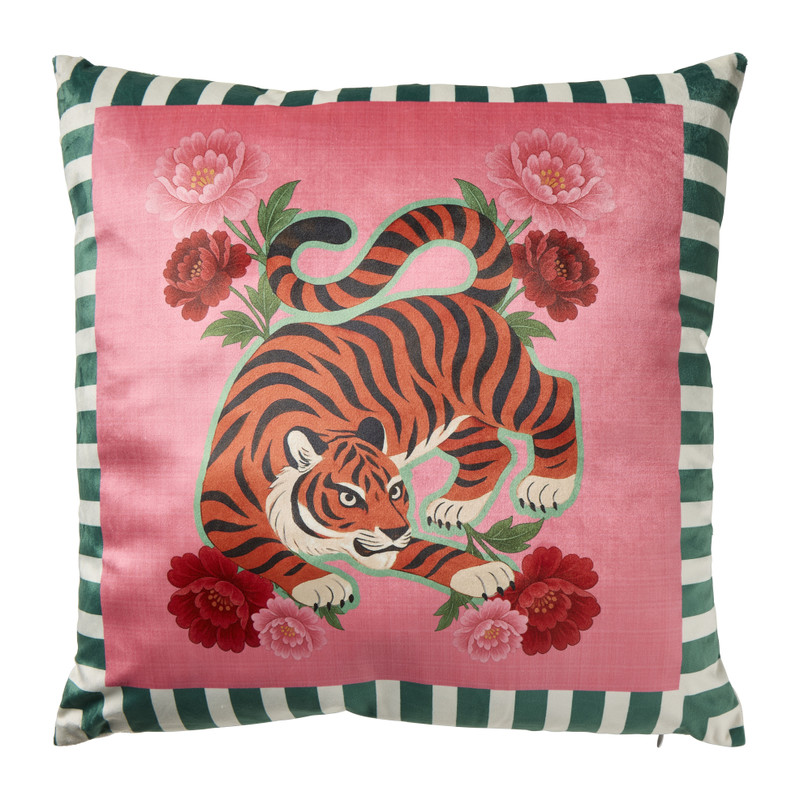 Kussen tijger - multikleur - 45x45 cm