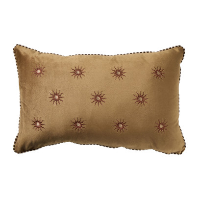 Kussen velvet zonnetjes - geel - 30x50 cm