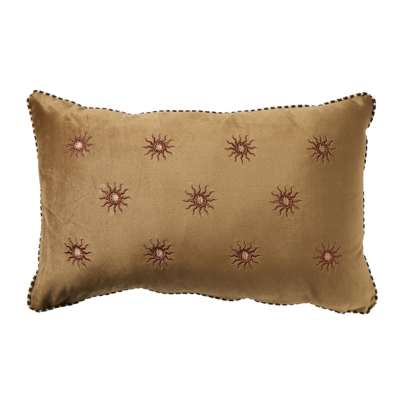 Kussen velvet zonnetjes - geel - 30x50 cm 