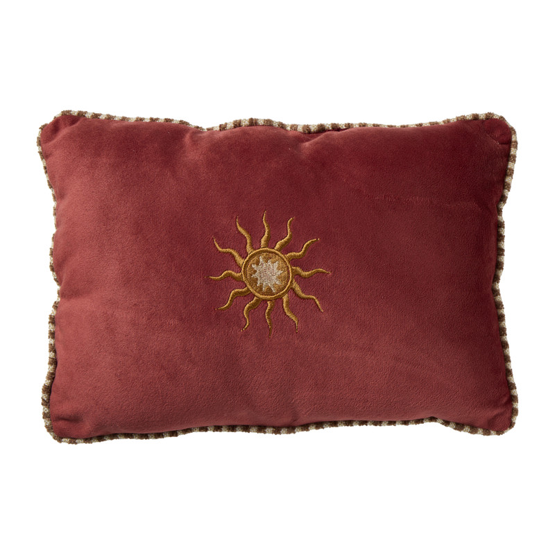 Mini kussen velvet zonnetje - bruin - 20x30 cm