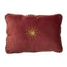 Mini kussen velvet zonnetje - bruin - 20x30 cm
