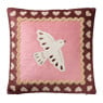 Kussen vredesduif met hartjes - roze - 45x45 cm