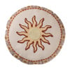 Kussen zonnetje met print - bruin/beige - ø38 cm