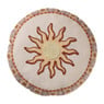 Kussen zonnetje met print - bruin/beige - ø38 cm