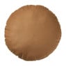 Kussen zonnetje met print - bruin/beige - ø38 cm