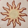 Kussen zonnetje met print - bruin/beige - ø38 cm