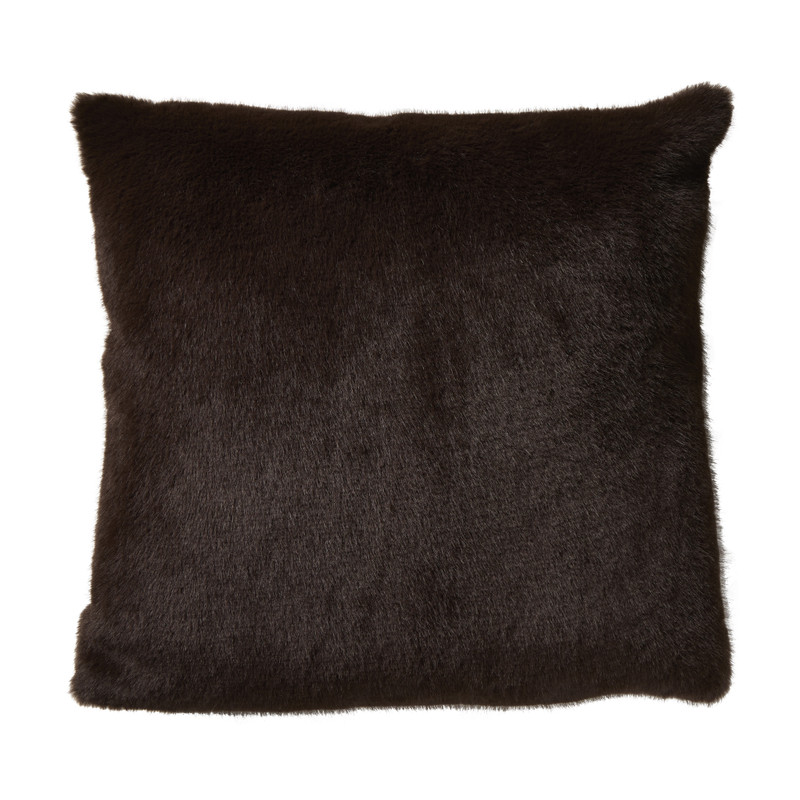 Kussen faux fur - bruin - 45x45 cm 