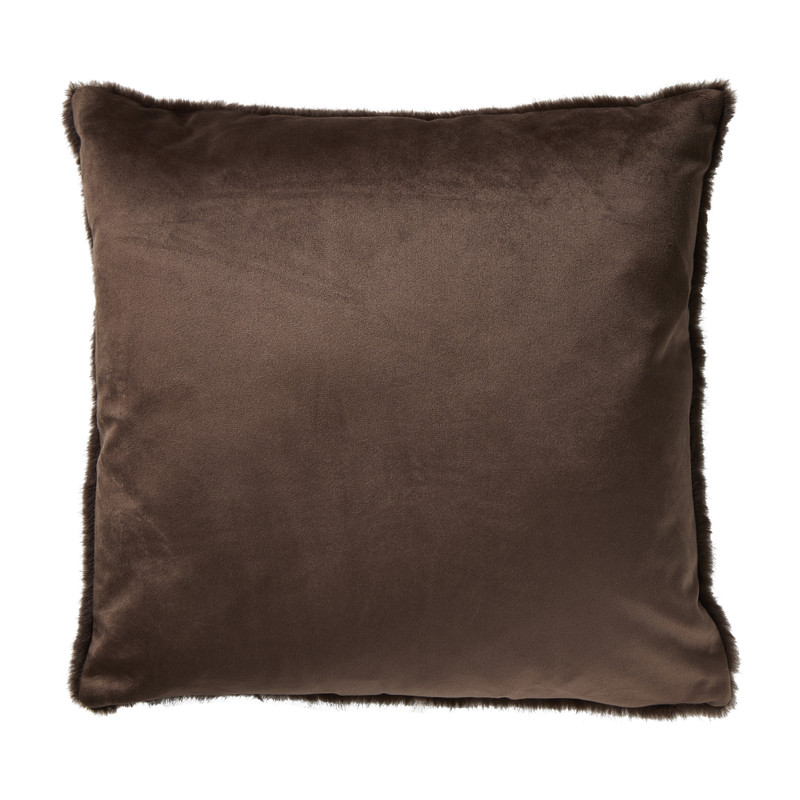 Kussen faux fur - bruin - 45x45 cm 