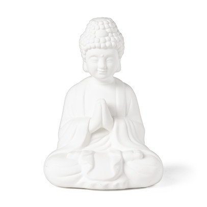 Boeddha porselein - wit - 14.2x11.2x19 cm