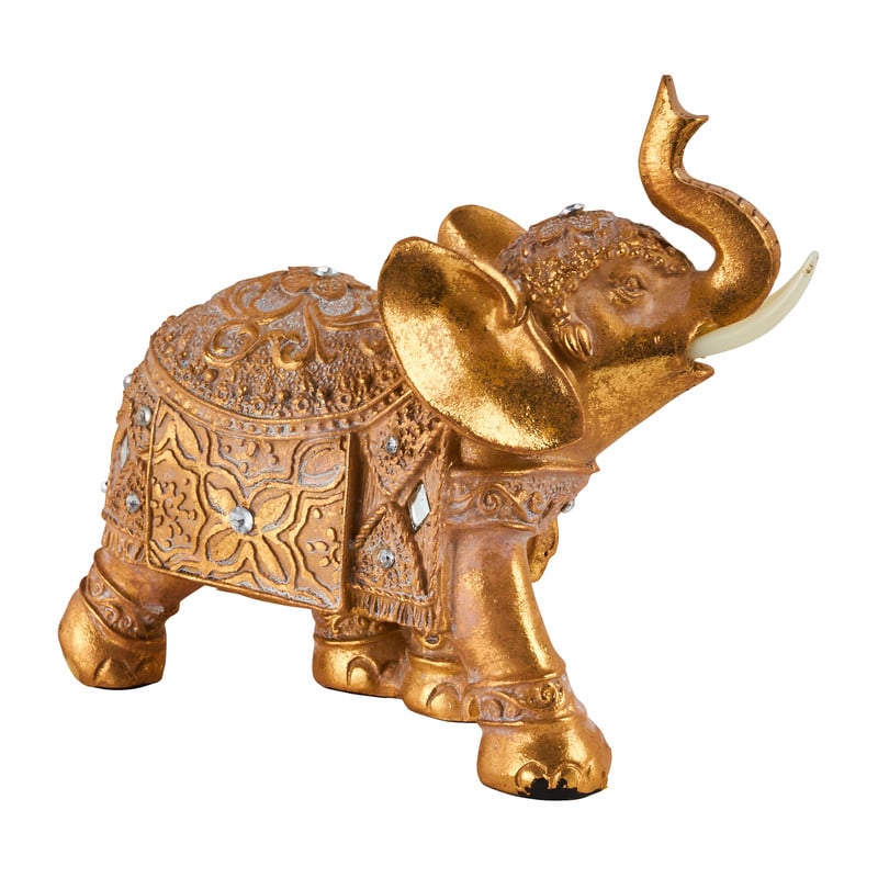 Olifant ornament - goud - 17x6.5x15 cm