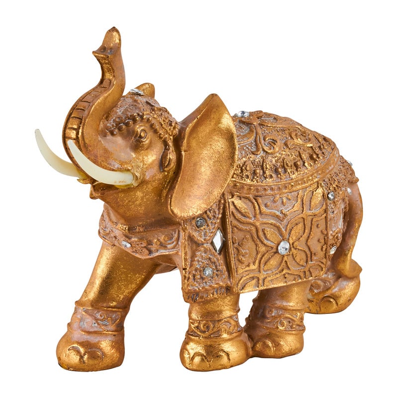 Olifant ornament - goud - 17x6.5x15 cm