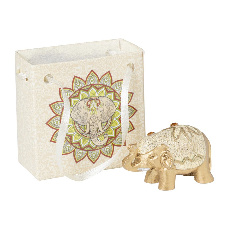 Mini olifant in tasje - diverse kleuren - 3 cm 