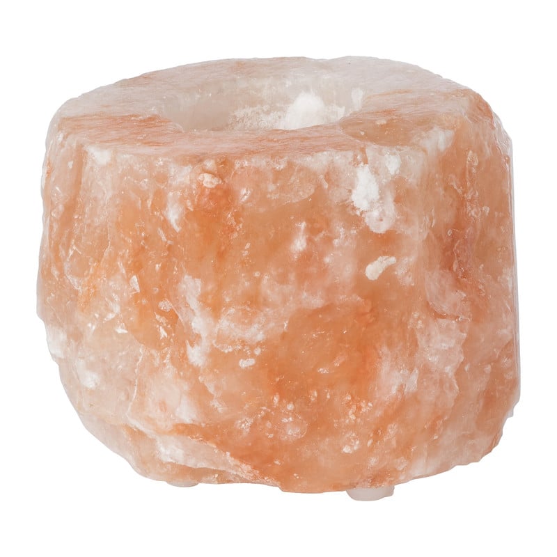 Theelichthouder zoutsteen - ø7.5x7 cm 