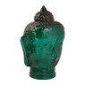 Buddha hoofd glas - groen - 16x14x23 cm