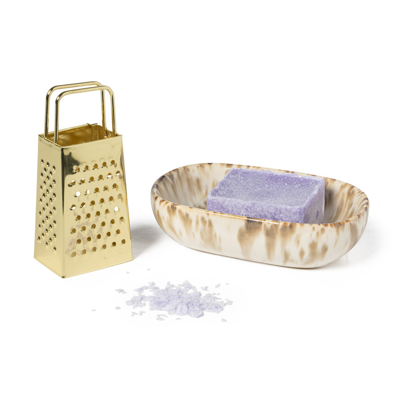 Rasp amberblokje - goudkleurig - 8x3.7x2.7 cm