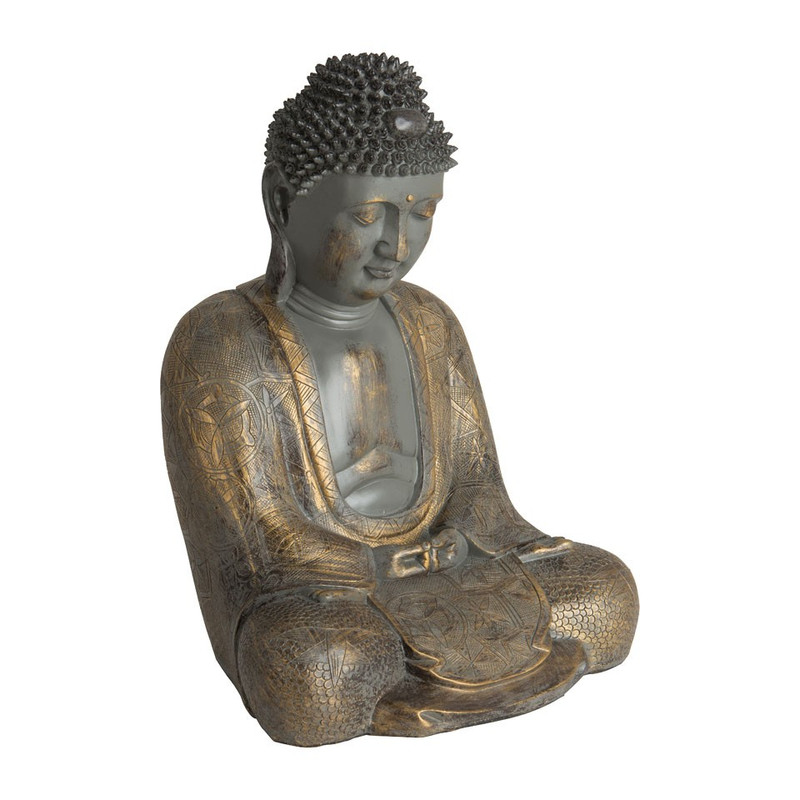 Mount Bank Iedereen Woordvoerder Boeddha zittend - antiekgoud - 27x28x40 cm | Xenos