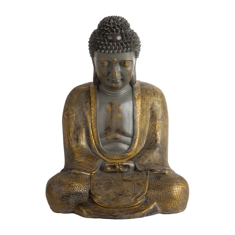 Mount Bank Iedereen Woordvoerder Boeddha zittend - antiekgoud - 27x28x40 cm | Xenos
