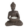 Boeddha gebloemd + theelichthouder - 15 cm