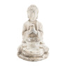 Theelichthouder Boeddha - cement - 13x13x21 cm