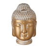 Boeddha hoofd - cement/goud - 12.5x13x20 cm