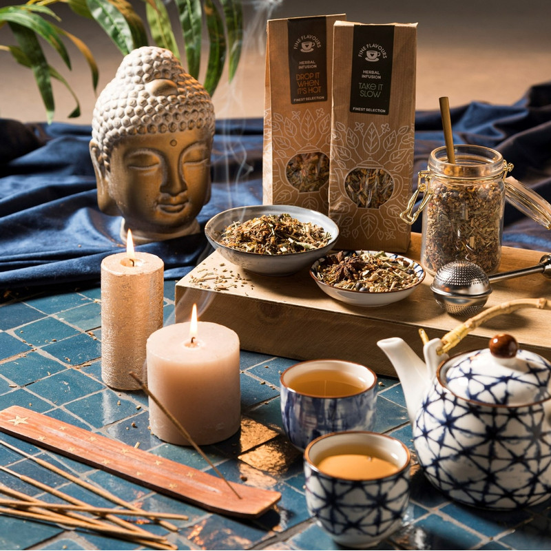 Boeddha hoofd - cement/goud - 12.5x13x20 cm