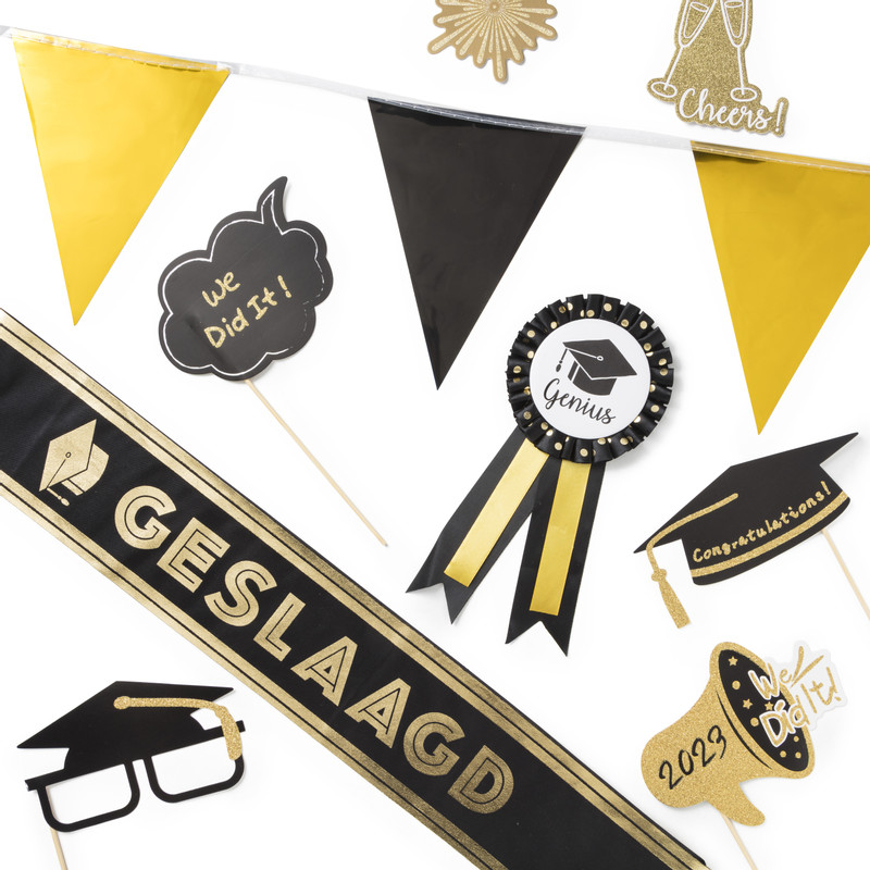 Sjerp geslaagd - zwart/goud