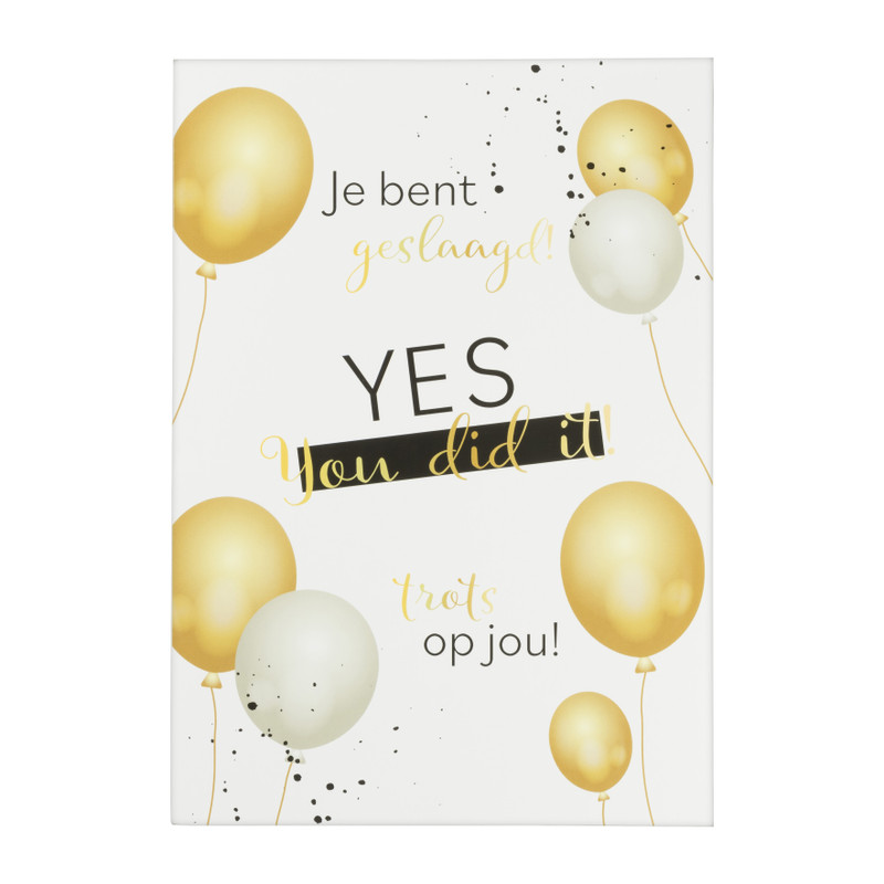 Wenskaart geslaagd A4 - diverse varianten