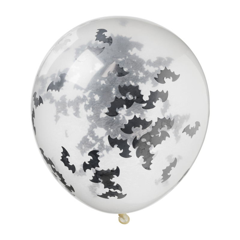 Confetti ballon halloween - transparant - 6 stuks