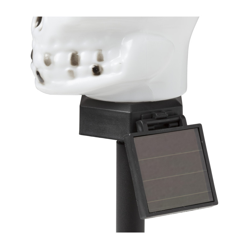 Solar tuinlamp schedel - wit/zwart - ø7x36.5 cm