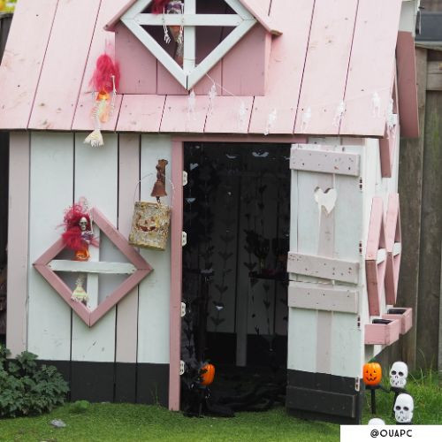 Solar tuinlamp schedel - wit/zwart - ø7x36.5 cm