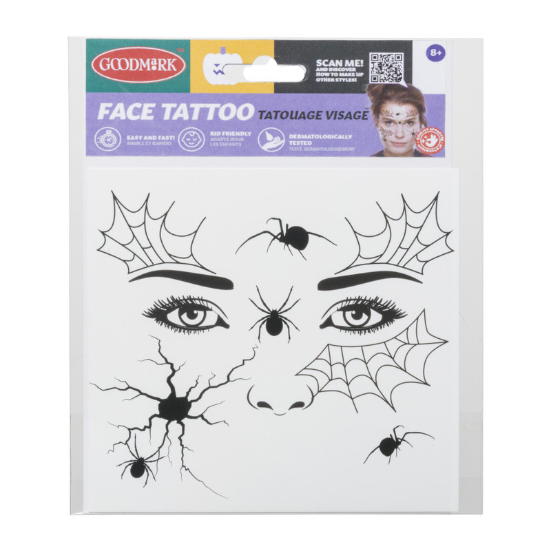 Tattoo gezicht - diverse varianten - 14x18x0.1 cm