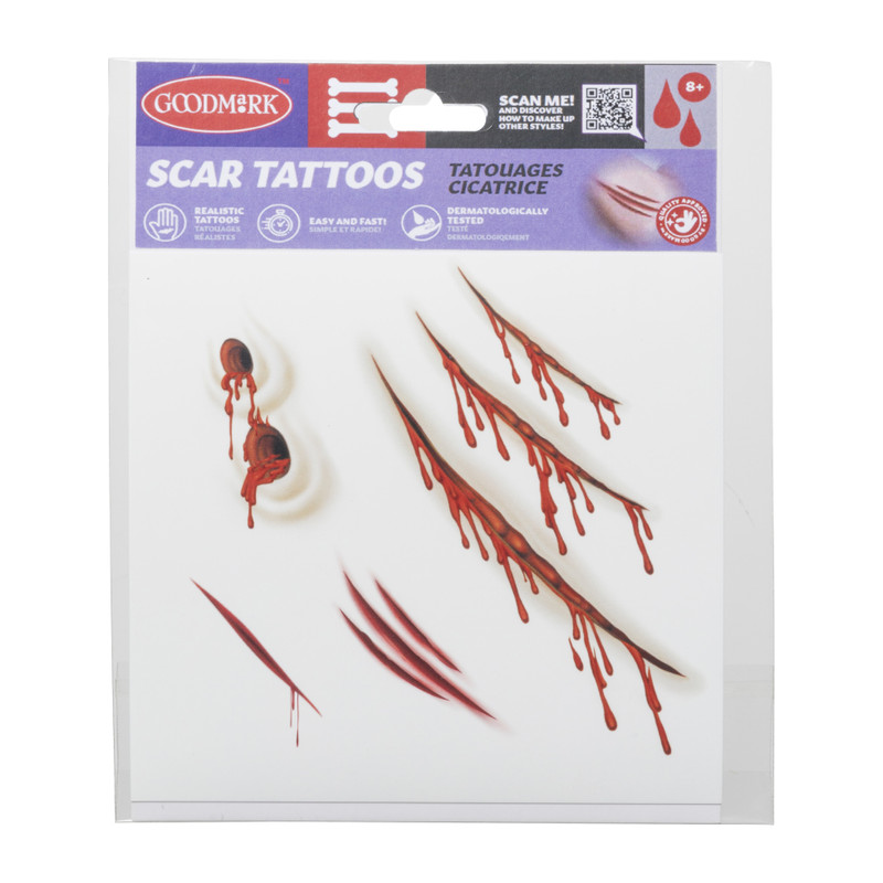 Halloween tattoo litteken - diverse varianten - 14x18x0.1 cm