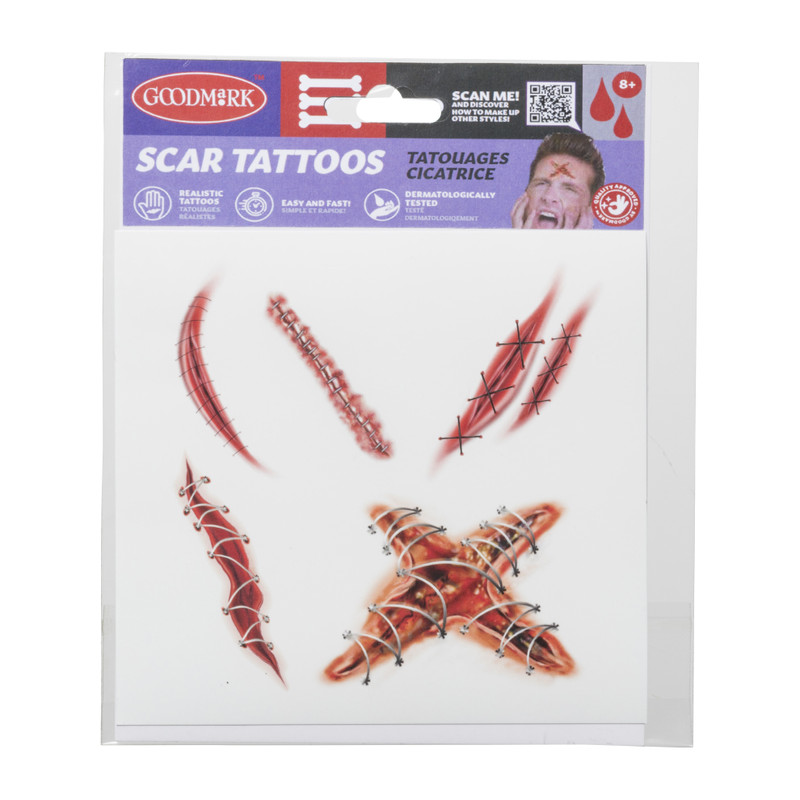 Halloween tattoo litteken - diverse varianten - 14x18x0.1 cm