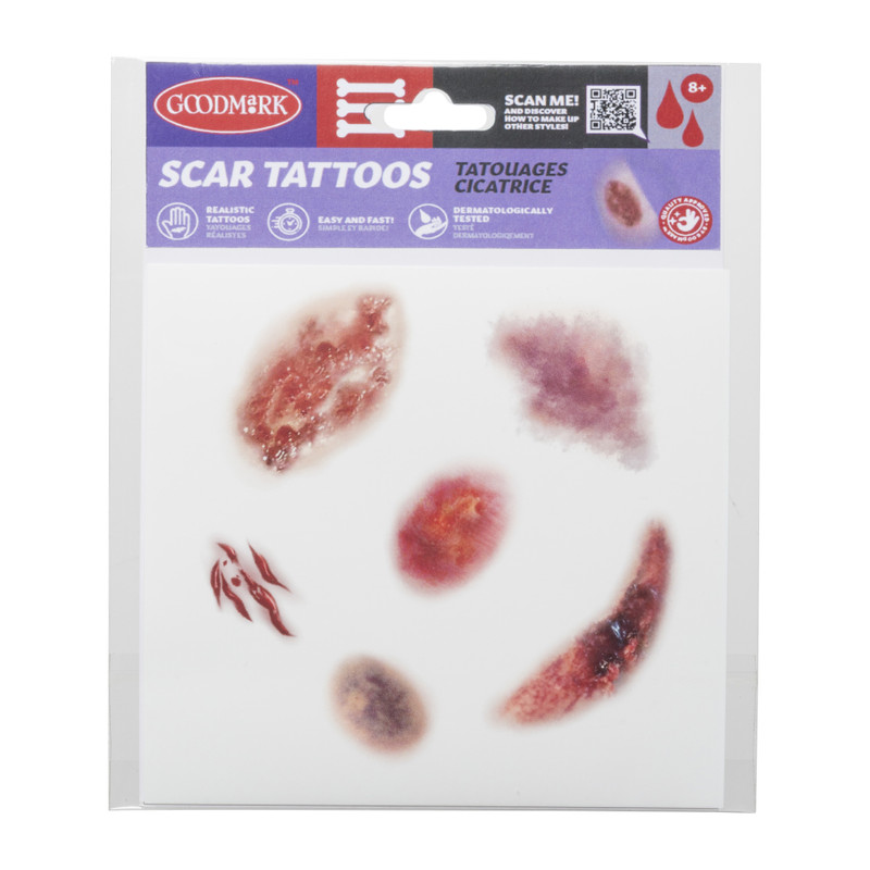 Halloween tattoo litteken - diverse varianten - 14x18x0.1 cm