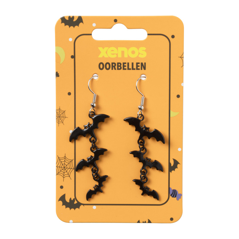 Oorbellen vleermuis - zwart 
