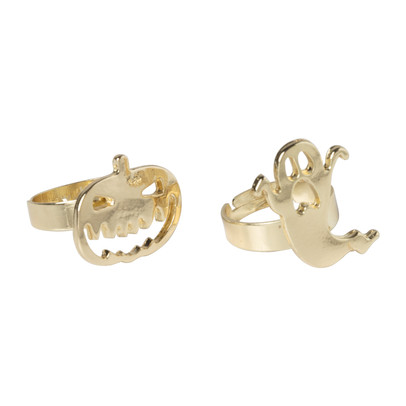 Ring halloween - set van 2 - goudkleurig