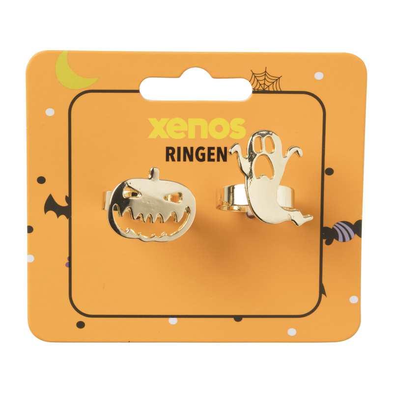 Ring halloween - set van 2 - goudkleurig