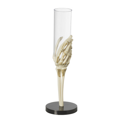 Flute skelethand transparant - plastic - ø6.5x21 cm