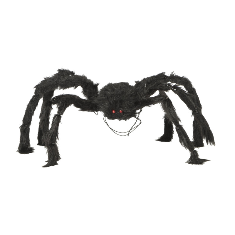 Grote spin met LED - zwart - 35x55 cm