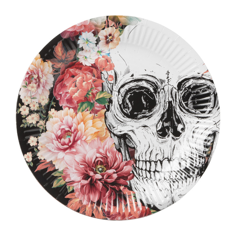 Papieren borden Day of the Dead - set van 10 - ø22x3 cm