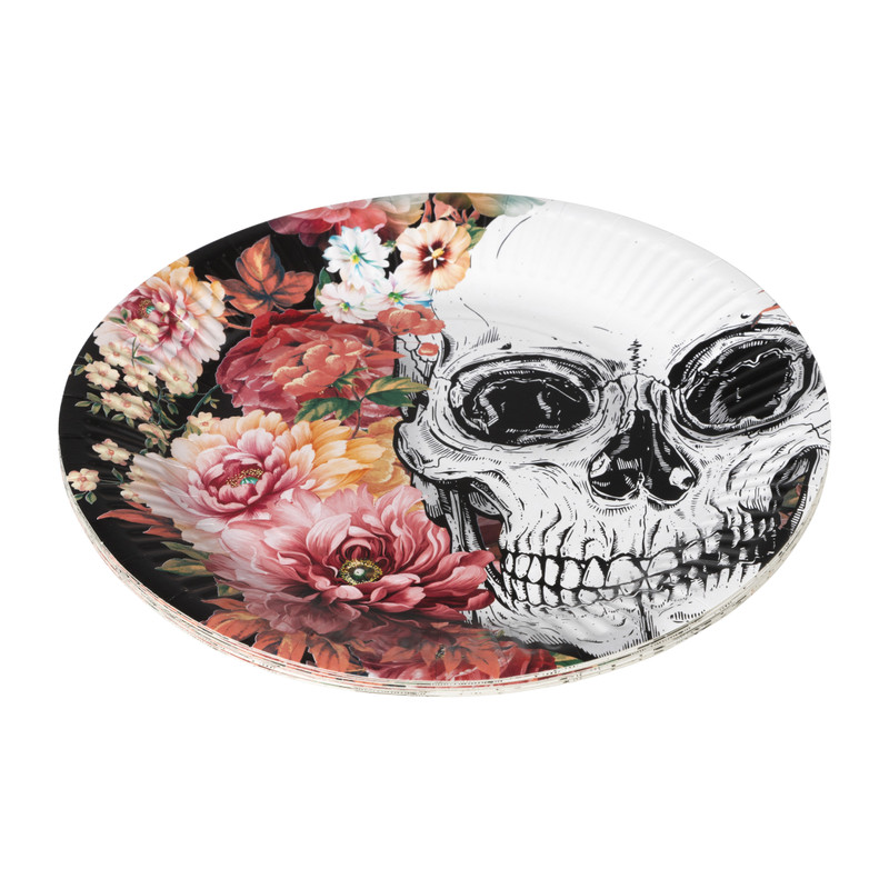 Papieren borden Day of the Dead - set van 10 - ø22x3 cm