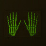 Glow in the dark tattoo handen skelet - 18 cm