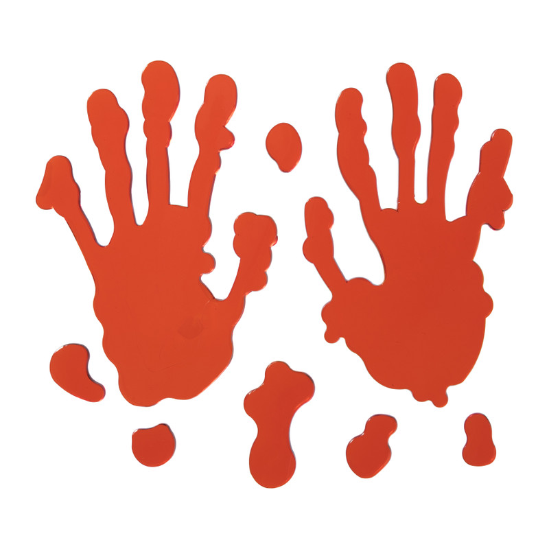 Raamsticker handen - rood - 19x19 cm