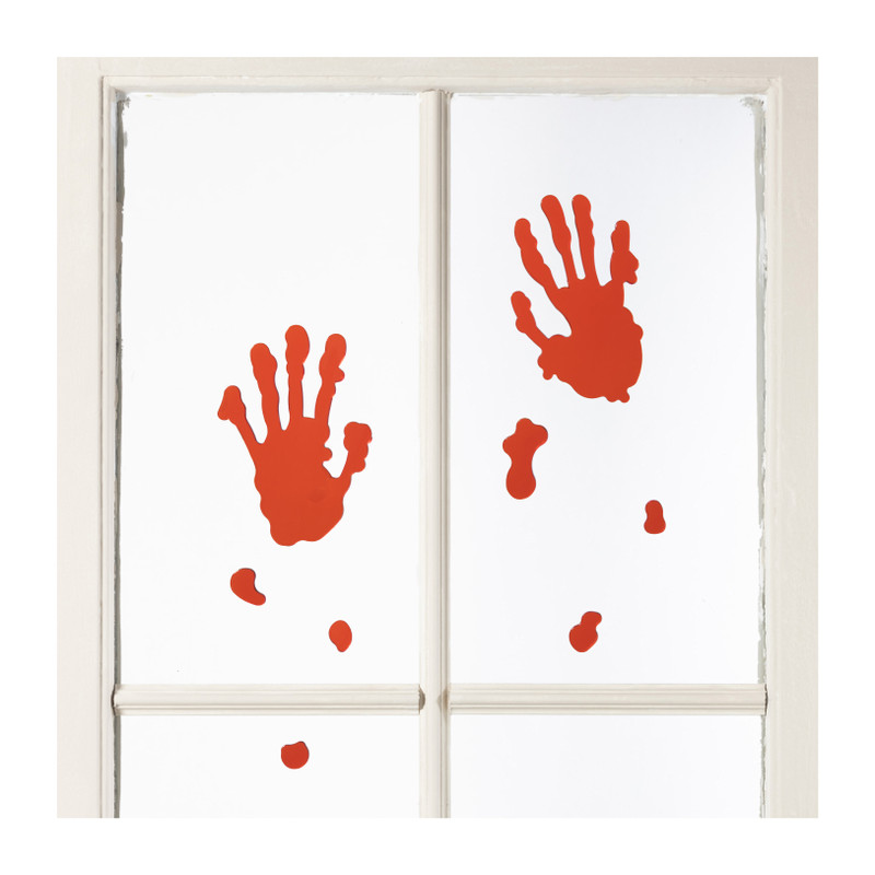 Raamsticker handen - rood - 19x19 cm