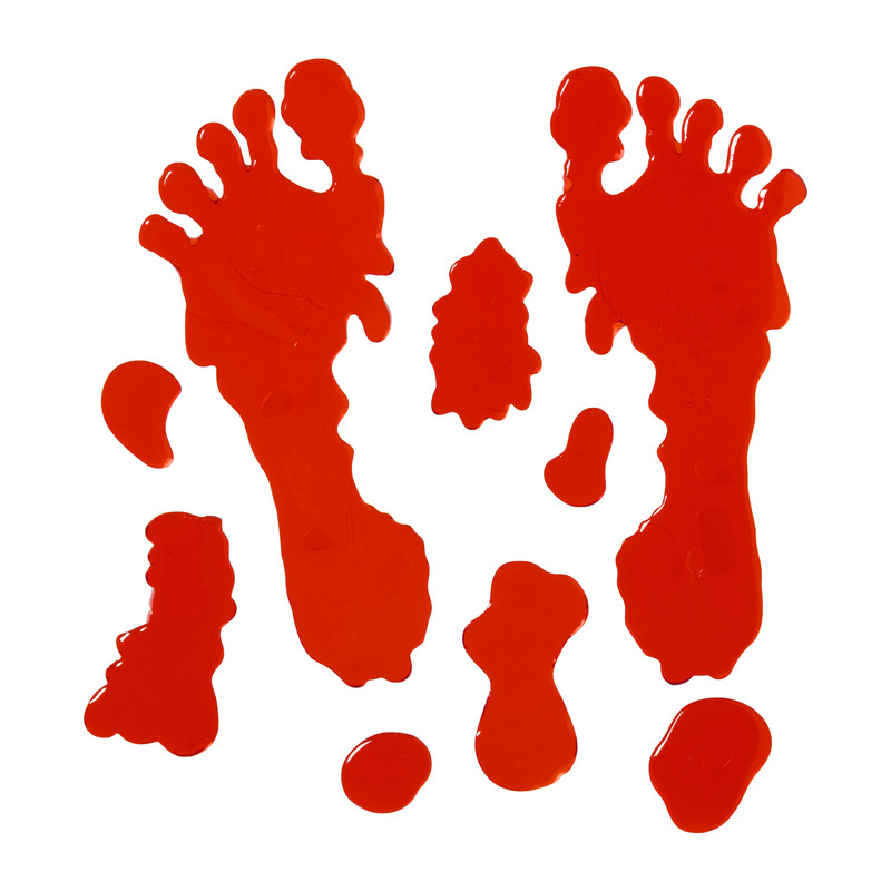 Raamsticker voeten - rood - 19x19 cm